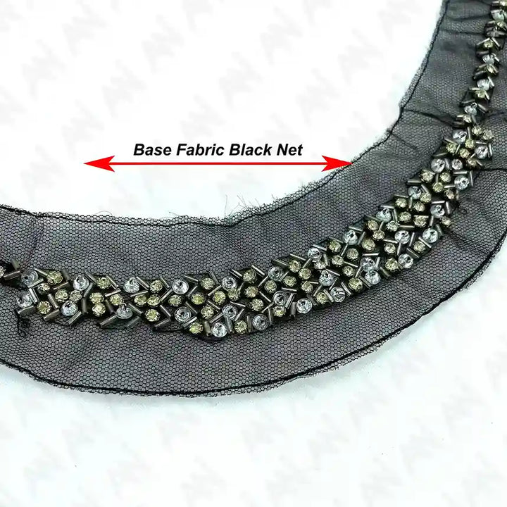 Elegant Round Beaded Neckline