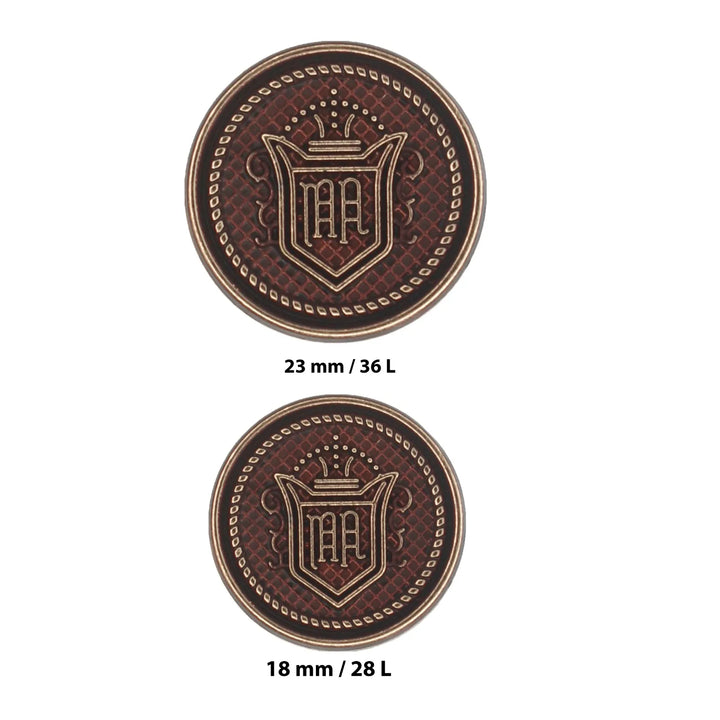 Brown Detailed Royal Regalia Antique Metal Buttons