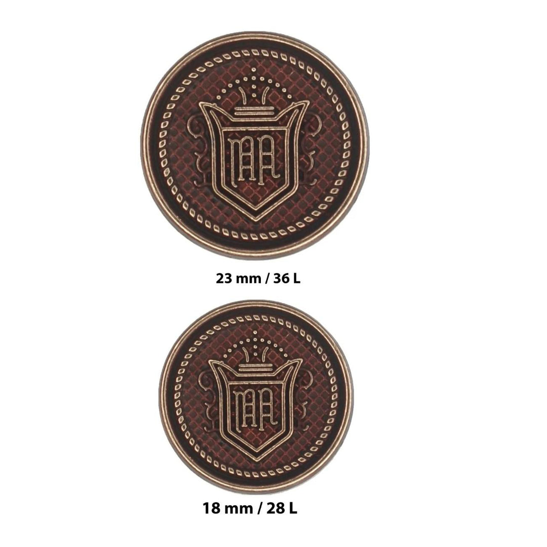 Royal Regalia Antique Metal Buttons | 18mm(28L) & 23mm(36L)