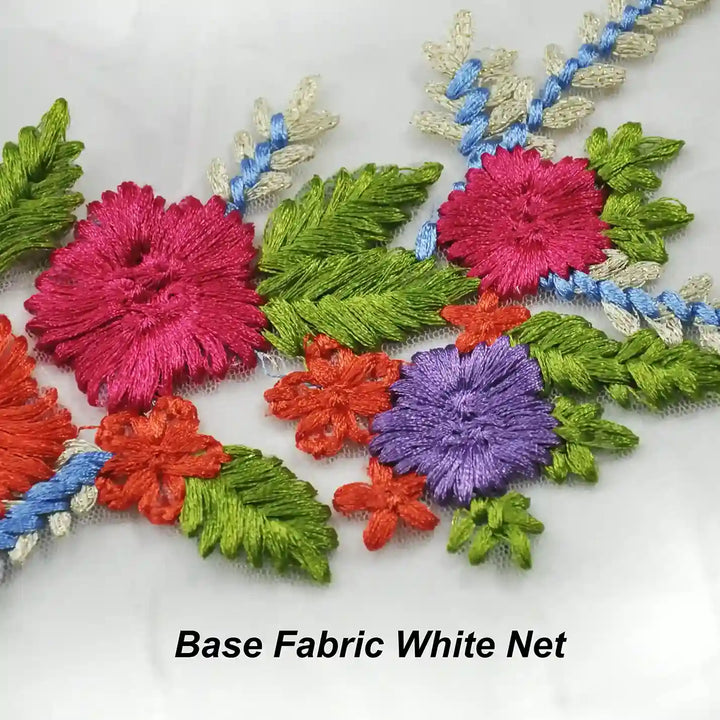 Elegant Crimson Floral Patch