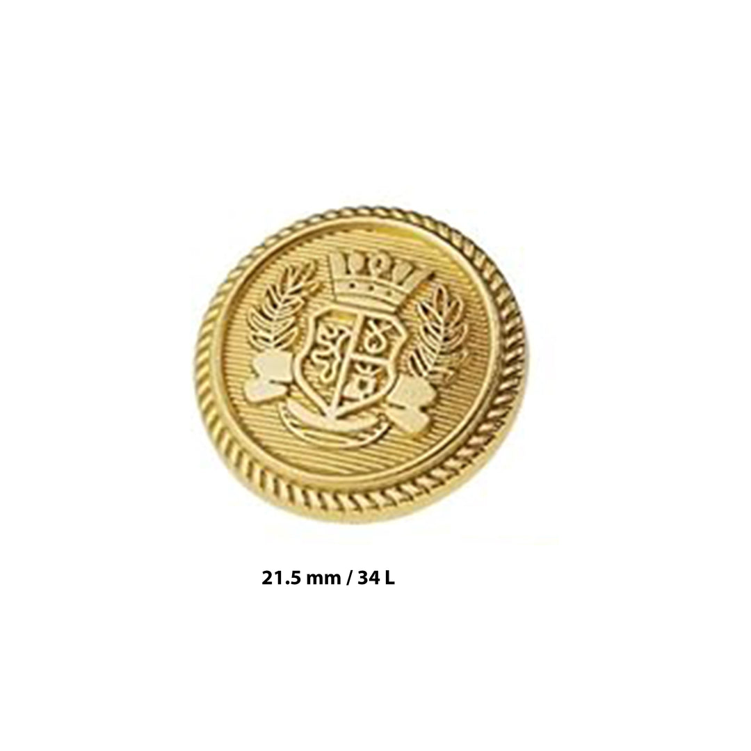 Imperial Gold Crest Metal Button ( 8 Big + 8 Small)