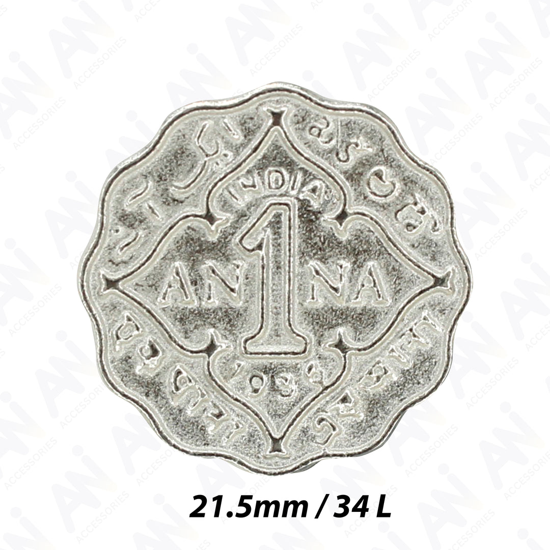 1 Anna Metal Coin Buttons