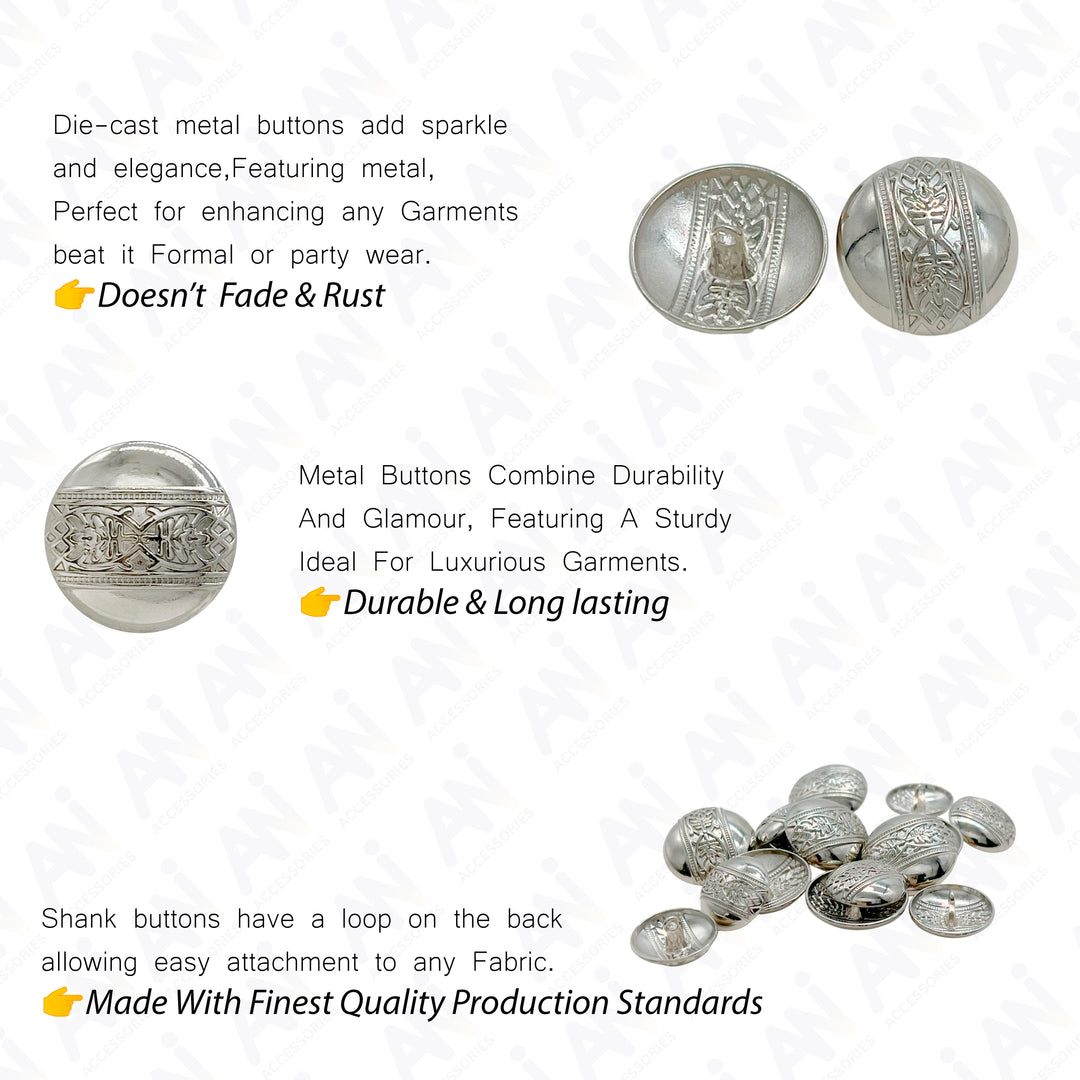 Etched Design Metal Buttons