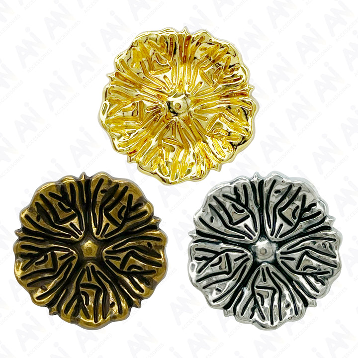 Blooming Beauty Metal Buttons