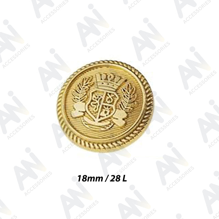 Royal Crest Antique Gold Metal Buttons