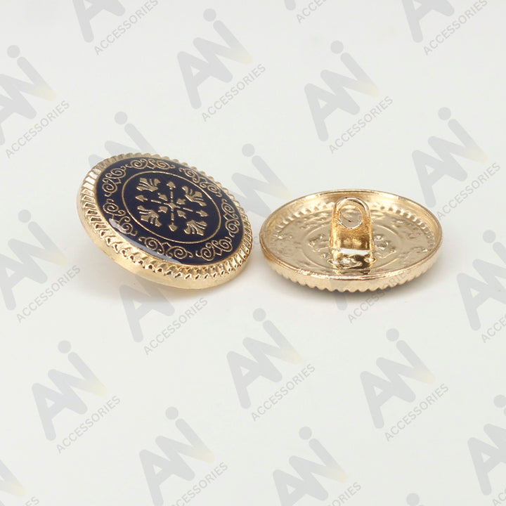 Ornate Metal Buttons with Floral Motif