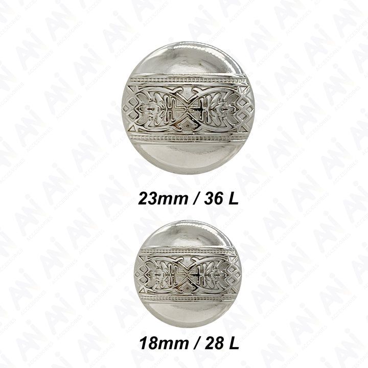 Etched Design Metal Buttons