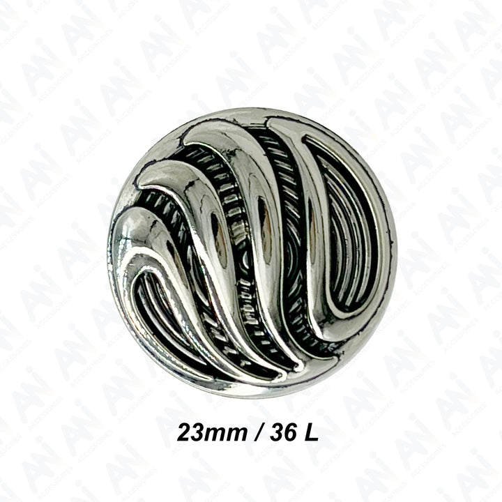 Ornate Metal Buttons with Wave Motif