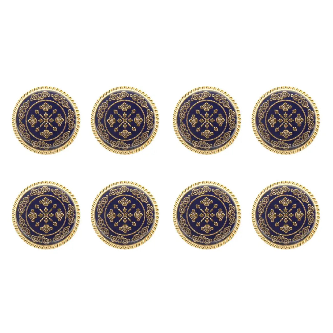 Ornate Metal Buttons with Floral Motif | 17mm(27L) & 21mm(34L)