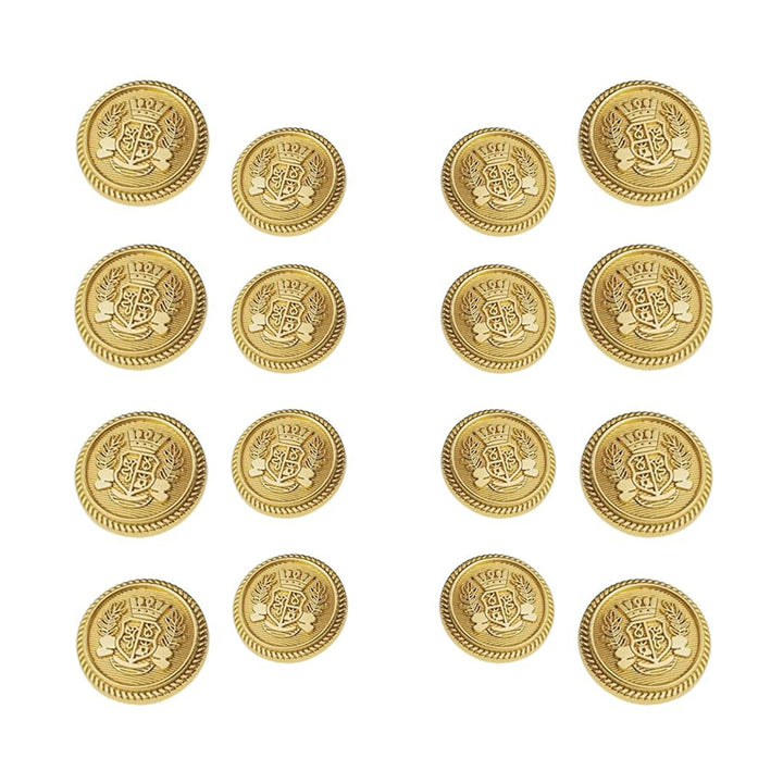 Royal imperial crest Metal button ( Pack of 8 Big + 8 Small)