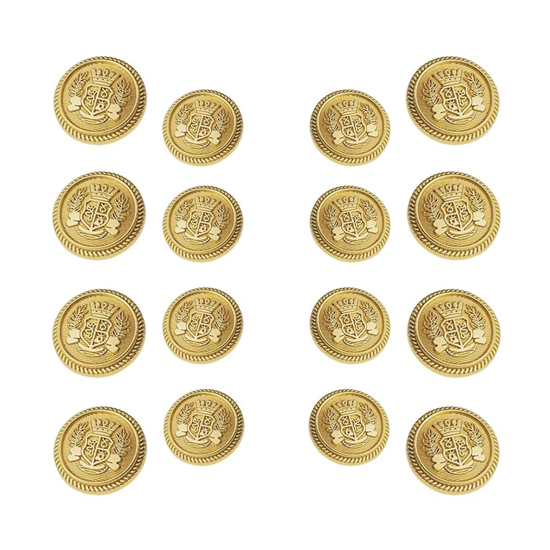 Royal Crest Antique Gold Metal Buttons