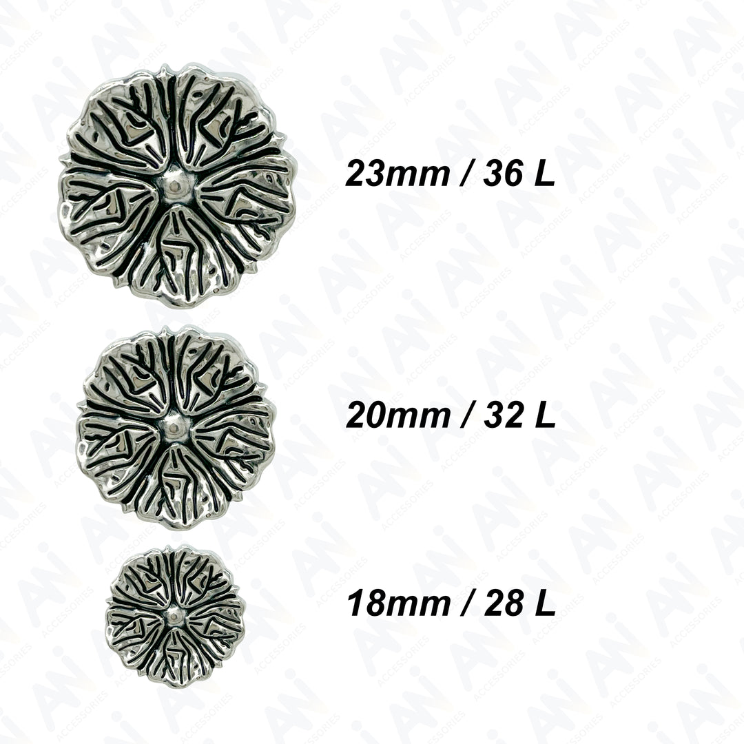 Blooming Beauty Metal Buttons