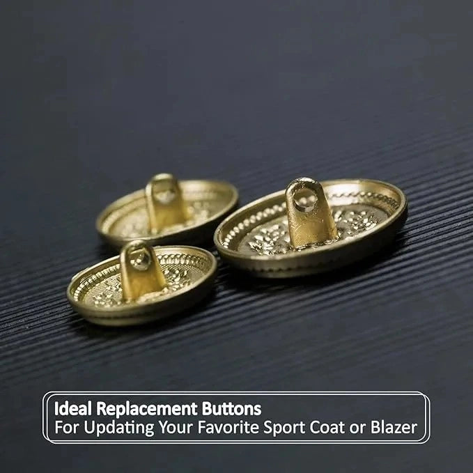 Royal Crest Antique Gold Metal Buttons | 18mm(28L) & 21mm(34L)