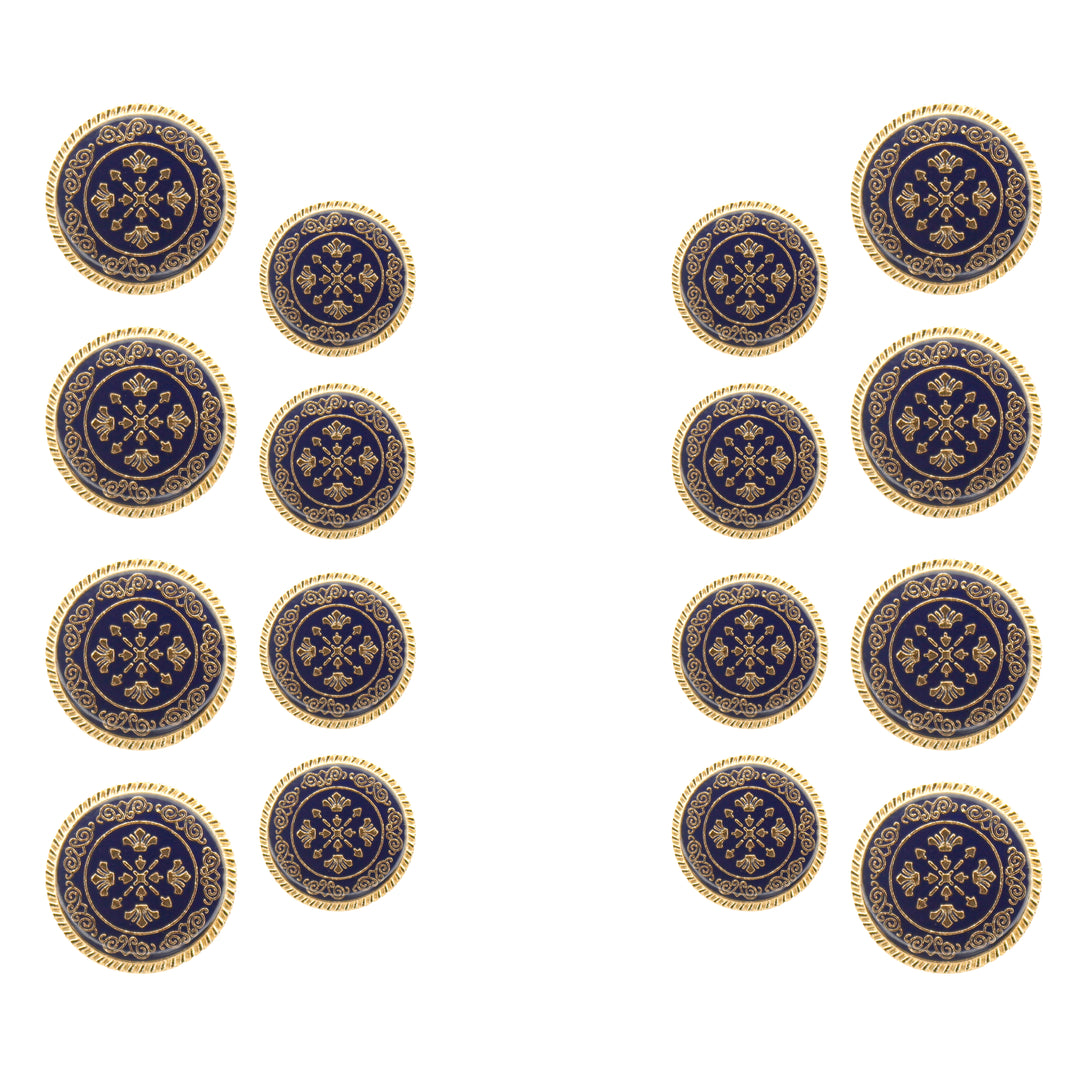 Ornate Metal Buttons with Floral Motif