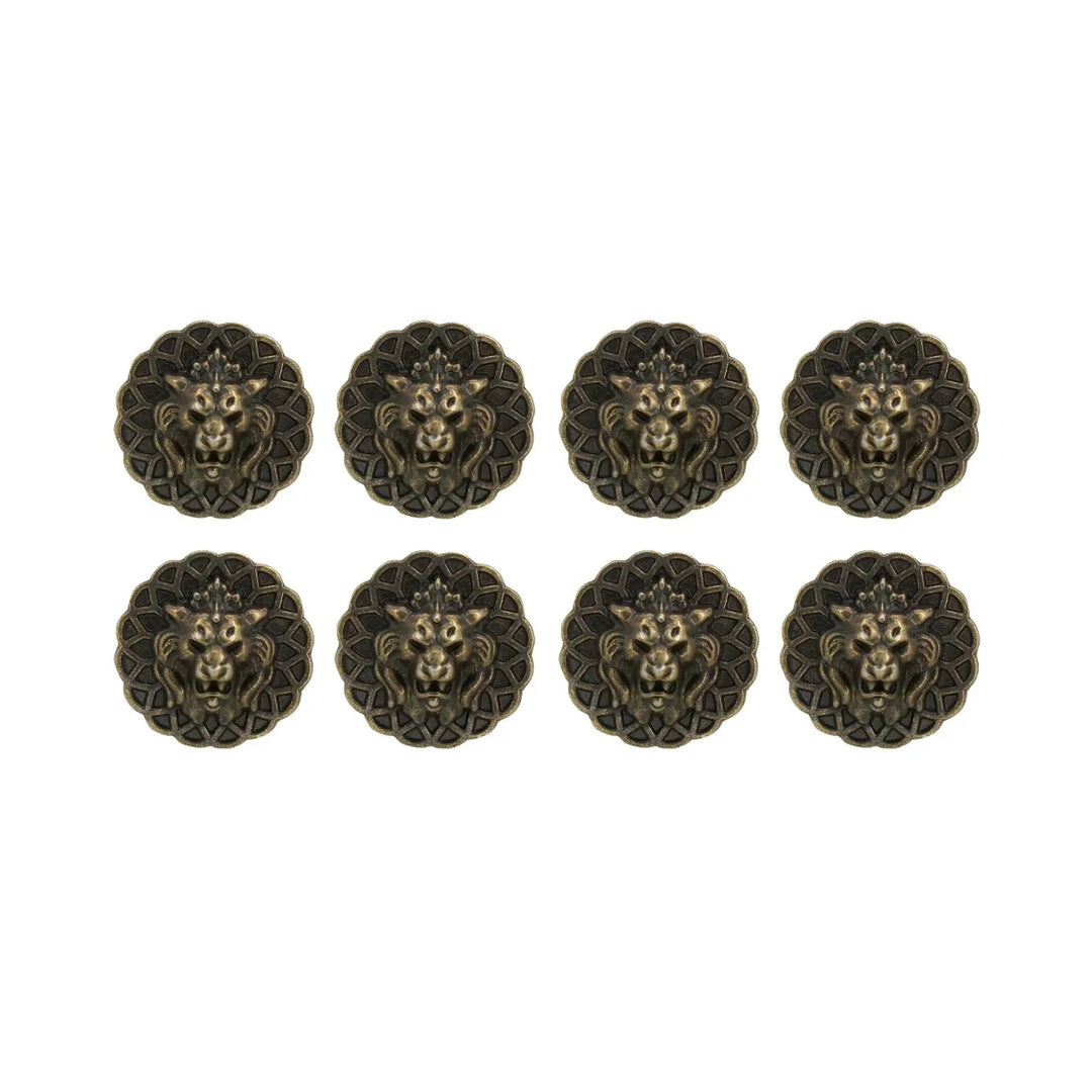 Lion Head Buttons for Clothing and Accessories | 18mm(28L) & 22mm(34L)