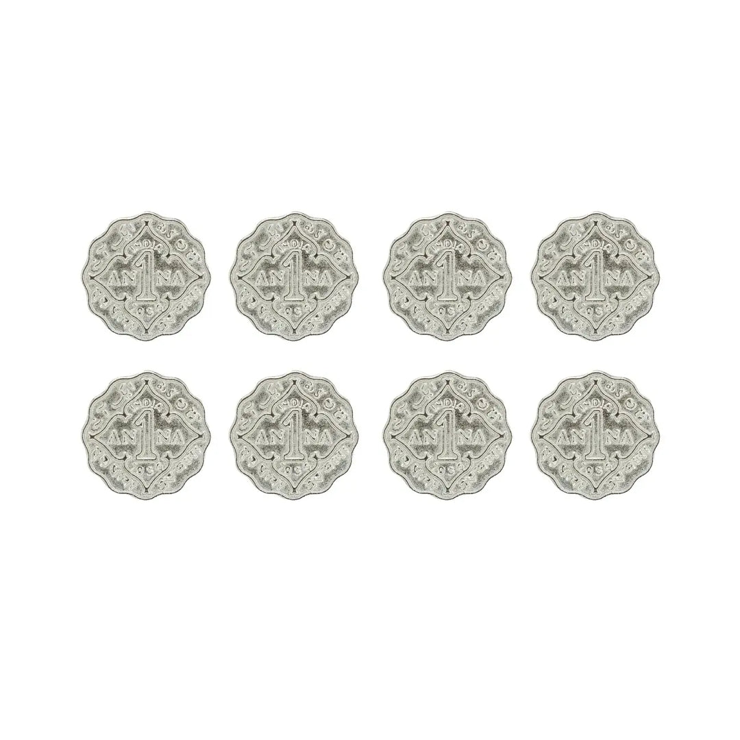 1 Anna Metal Coin Buttons | 17mm(27L) & 22mm(34L)