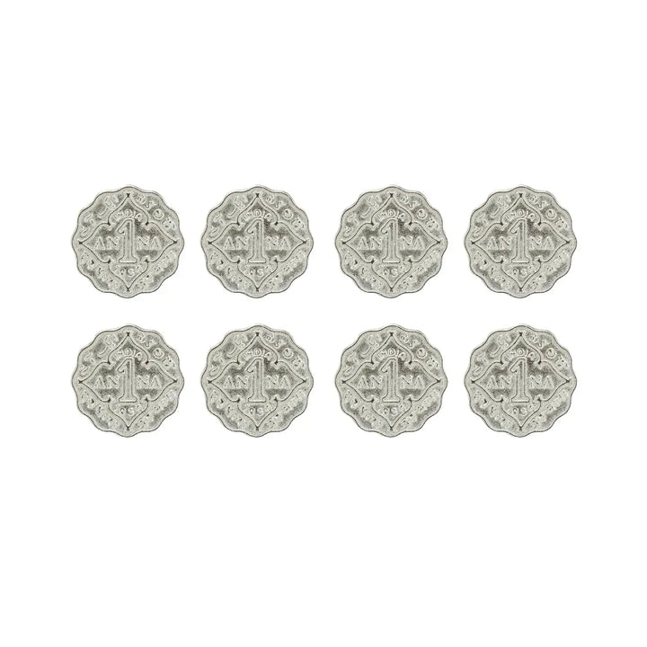 1 Anna Metal Coin Buttons | 17mm(27L) & 22mm(34L)