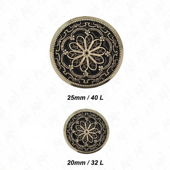 Combo Pack Luxury Leopard Brooch with Black Floral Buttons