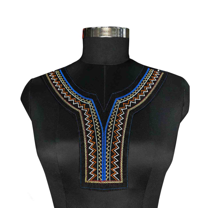 Contrast multicolor embroidered ethnic neckline by Ani Accessories with rich patterns and handcrafted detailing for kurtis