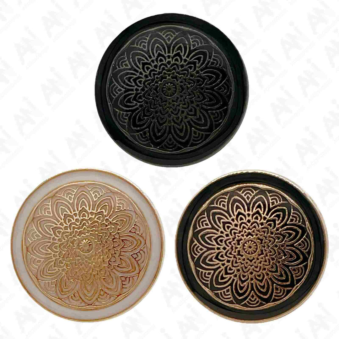 Three-Color Cosmic Bloom Metal Buttons - DIY Sewing, Apparel Crafts by Ani Accessories