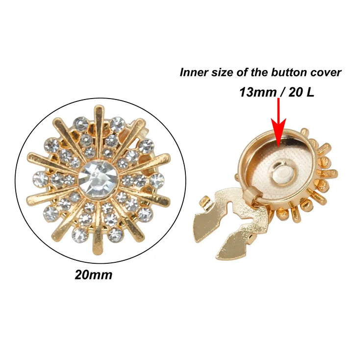 Luxury Rhinestone Button Cover