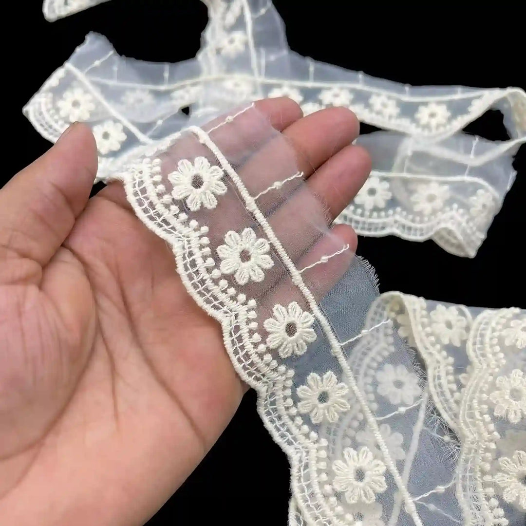 Daisy Organza Lace | 2 Meters | SKU-CE-7