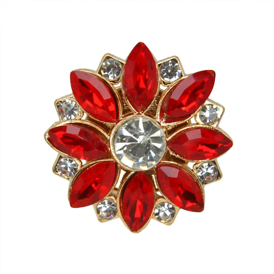 Floral Rhinestone Button Covers