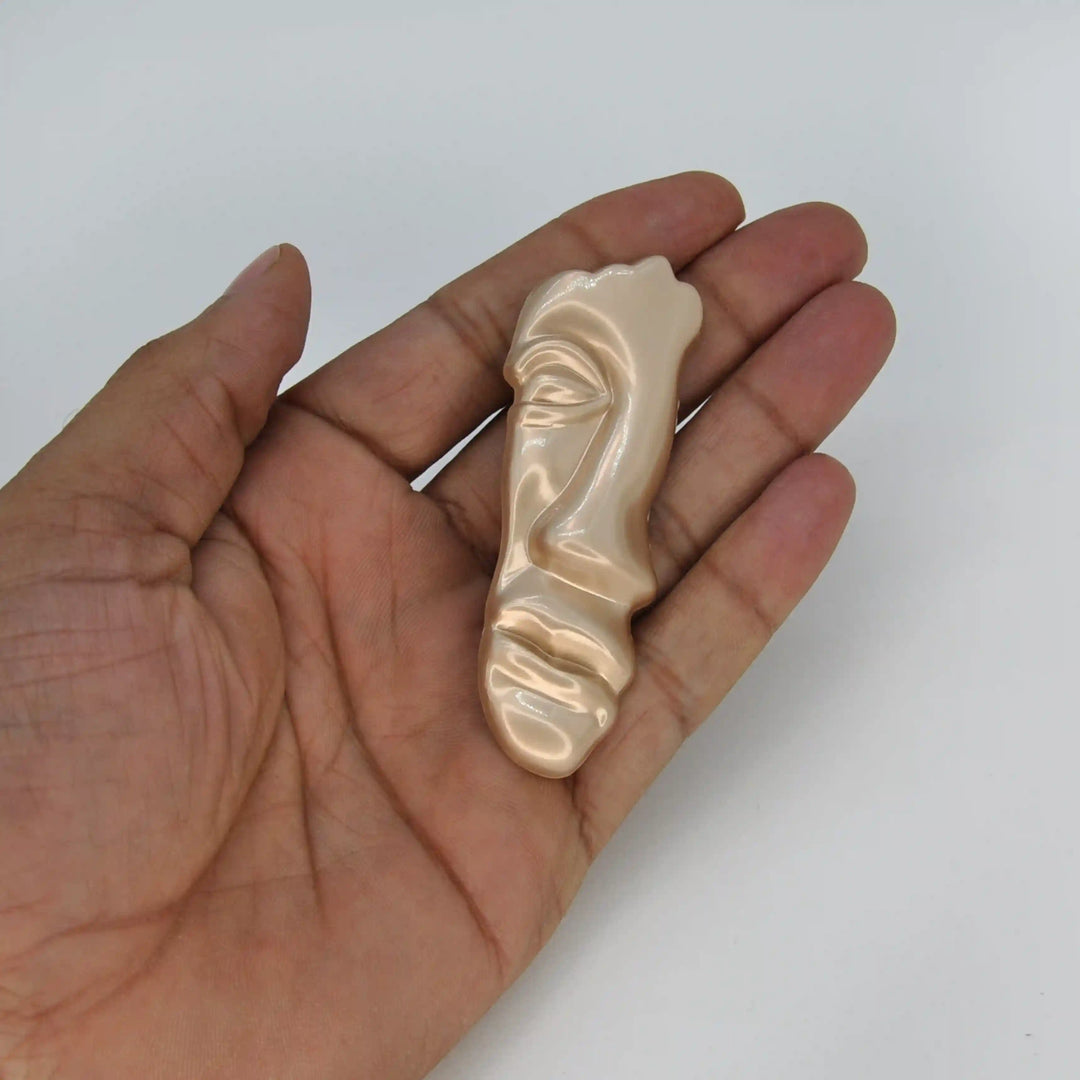 Matte Gold Face Inspire Metal Brooch