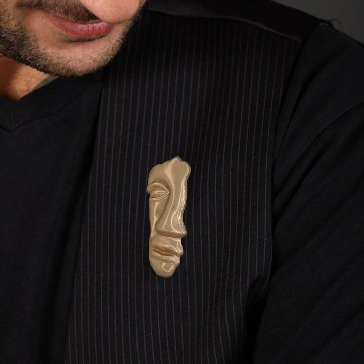 Matte Gold Face Inspire Metal Brooch