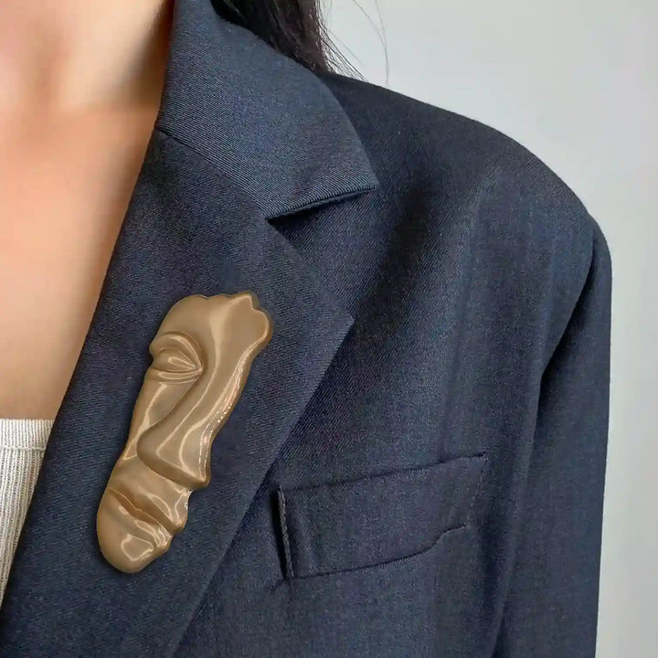 Matte Gold Face Inspire Metal Brooch