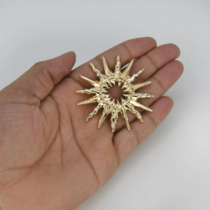 Golden Sunburst Brooch