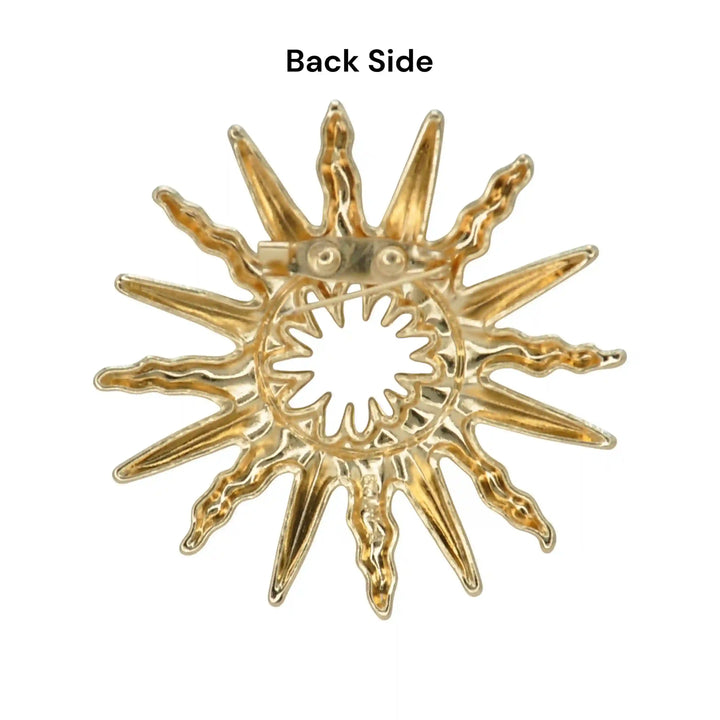 Golden Sunburst Brooch
