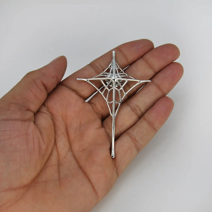Silver Spider Web Brooch