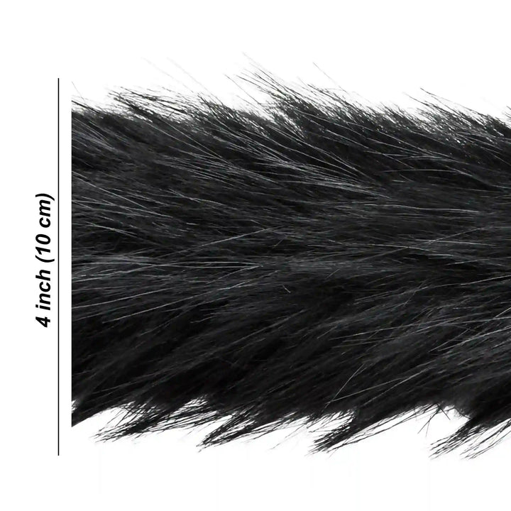 Black Gray Fur Lace