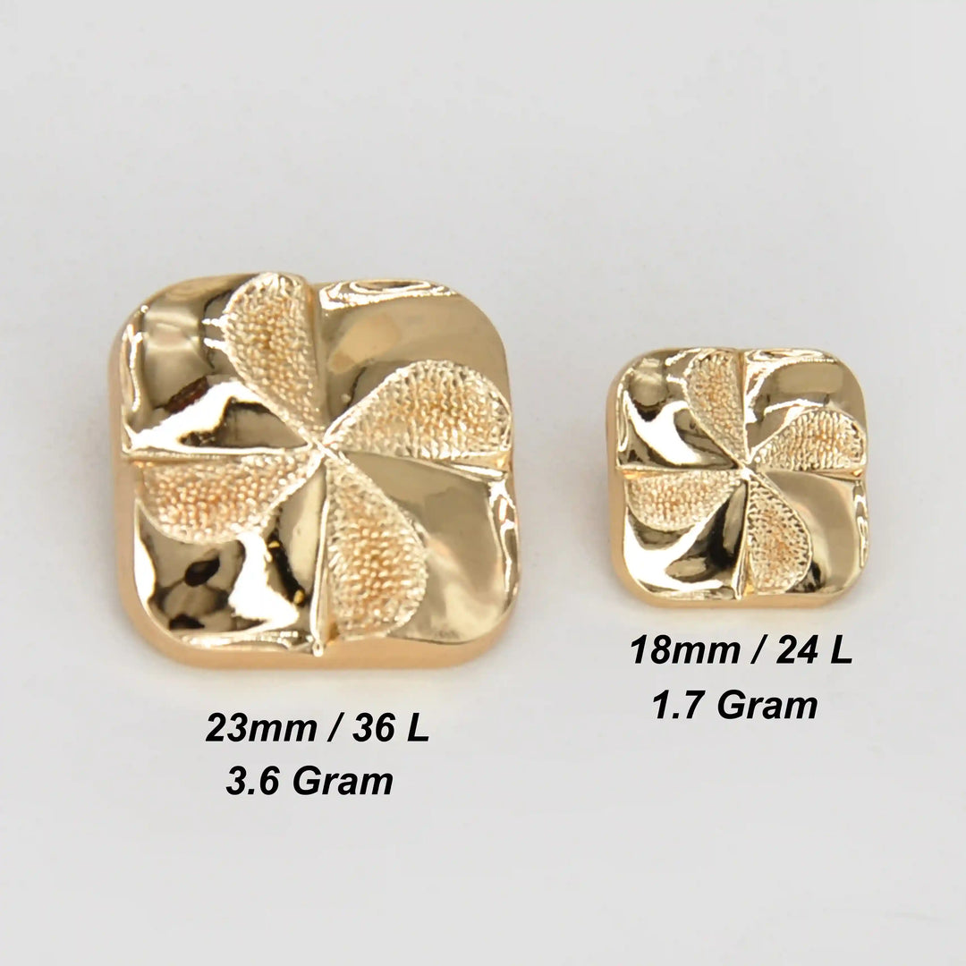 Square Four-Leaf Clover Button | 23mm & 15mm