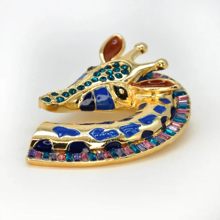 Jeweled Giraffe Brooch Pin
