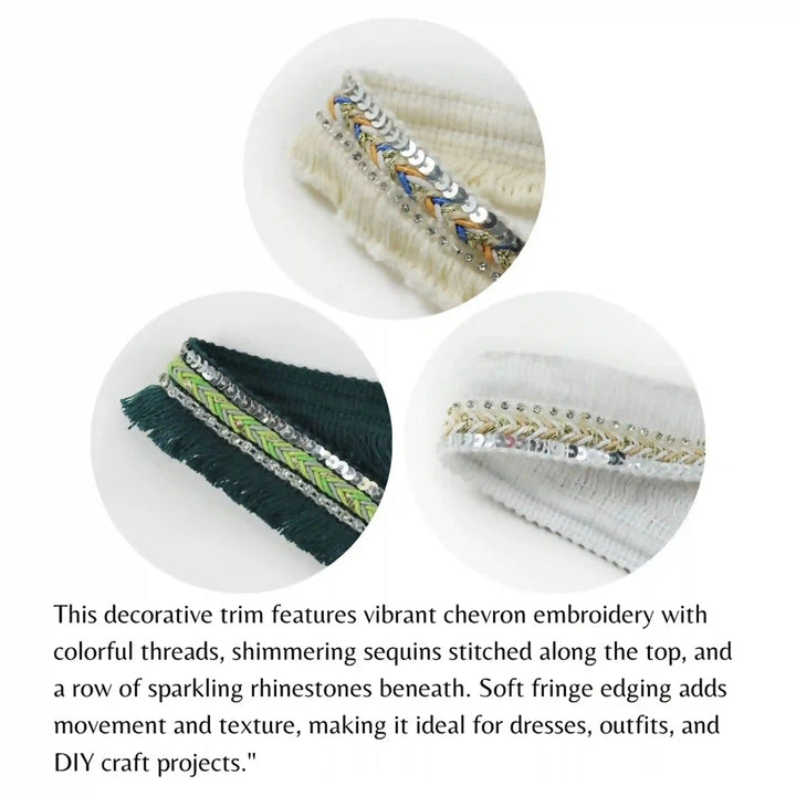 Chevron Fringe Sequin Lace Trims