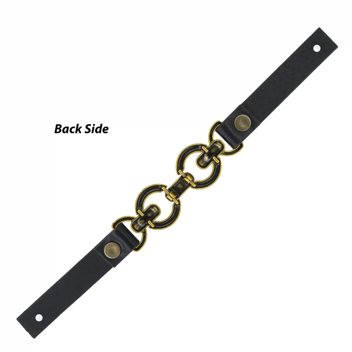 Leather Straps with Chain Link Accents