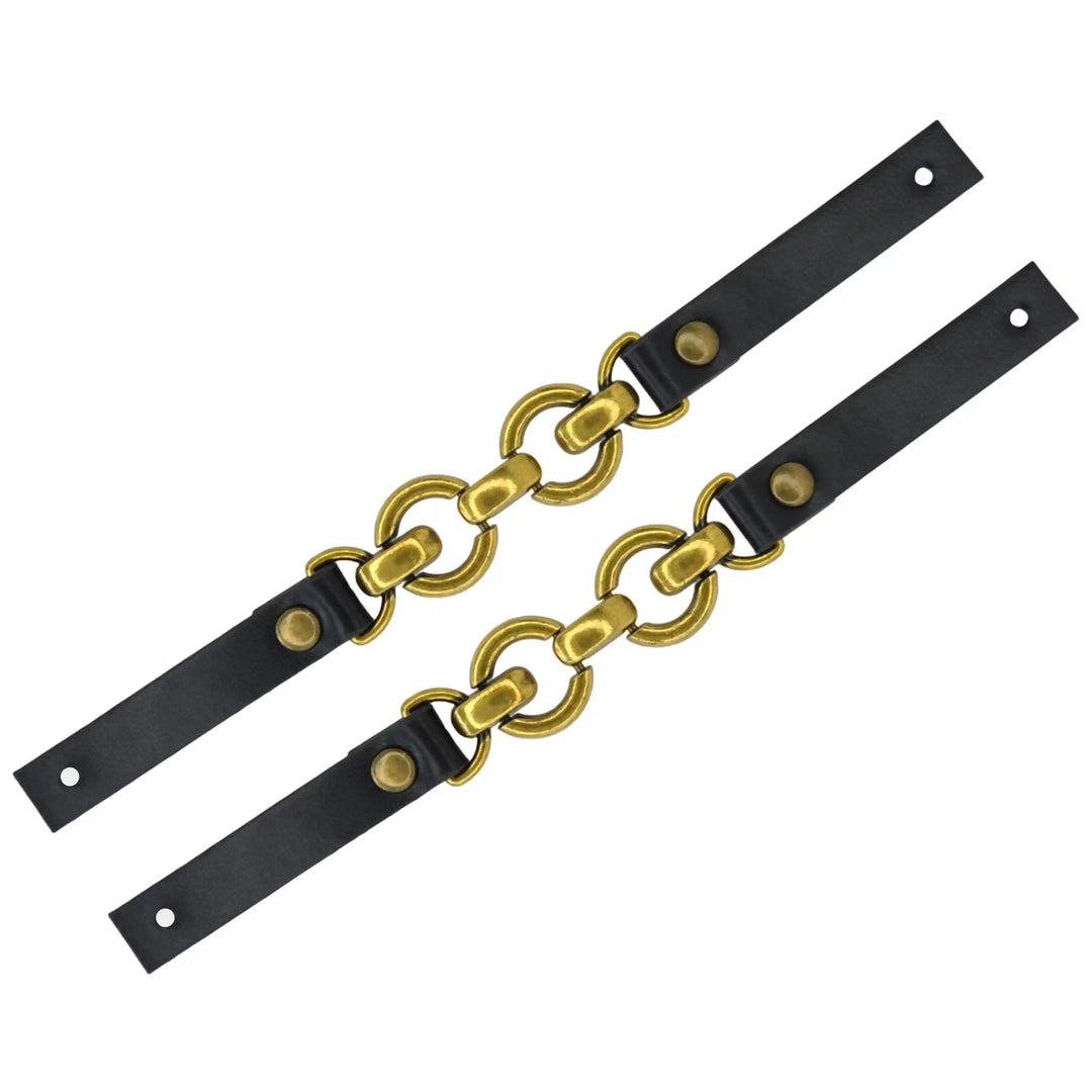 Leather Straps with Chain Link Accents