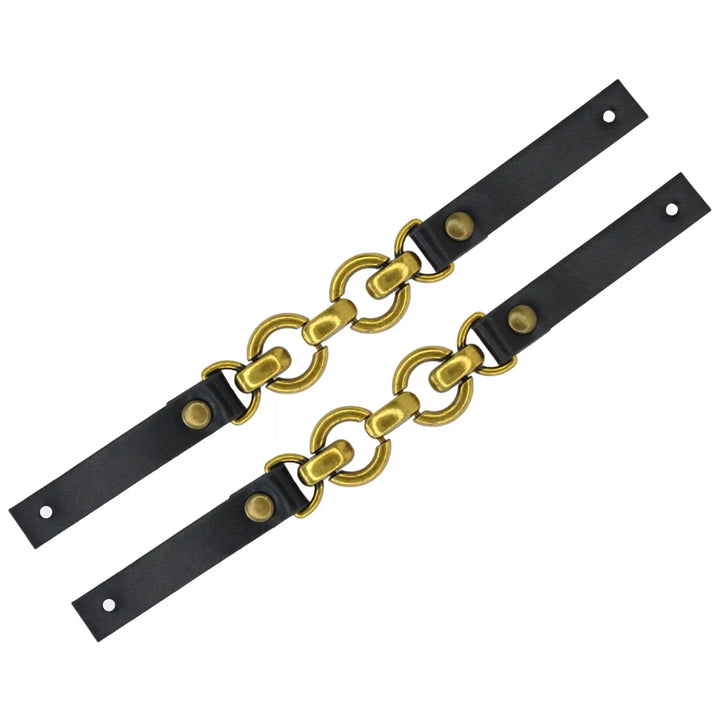 Leather Straps with Chain Link Accents