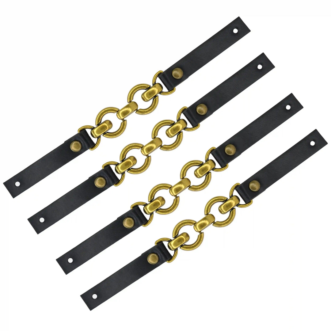 Leather Straps with Chain Link Accents