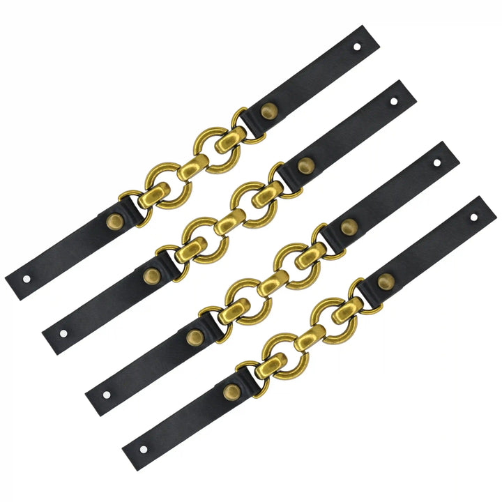 Leather Straps with Chain Link Accents