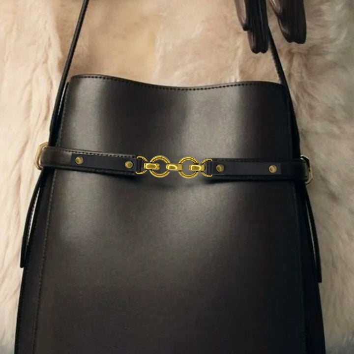 Leather Straps with Chain Link Accents