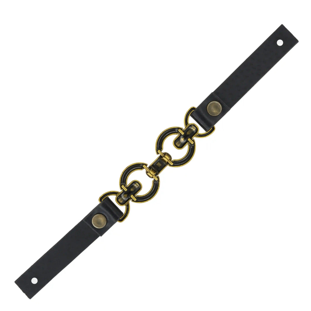 Leather Straps with Chain Link Accents