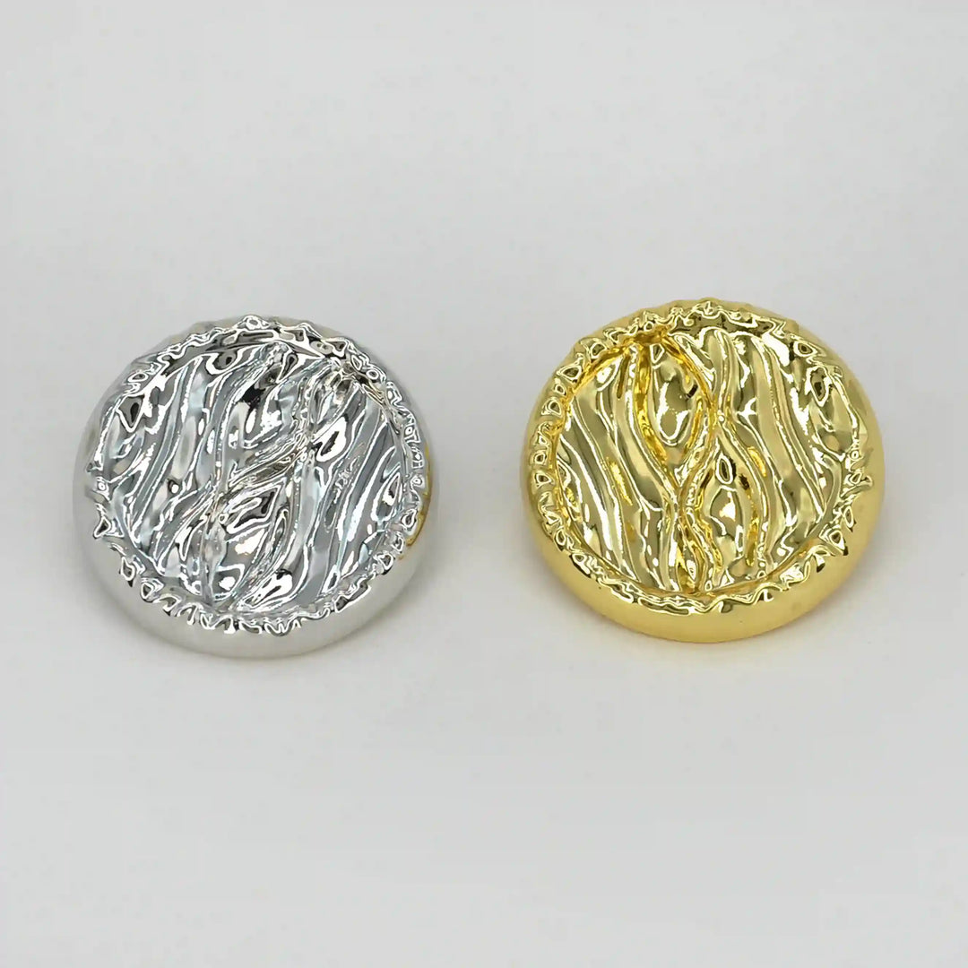 Fluid Wave Pattern Metal Button | 18mm(28L), 20mm(32L) & 25mm(40L)