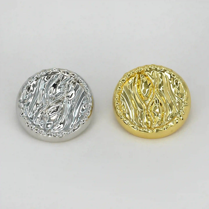 Fluid Wave Pattern Metal Button | 18mm(28L), 20mm(32L) & 25mm(40L)