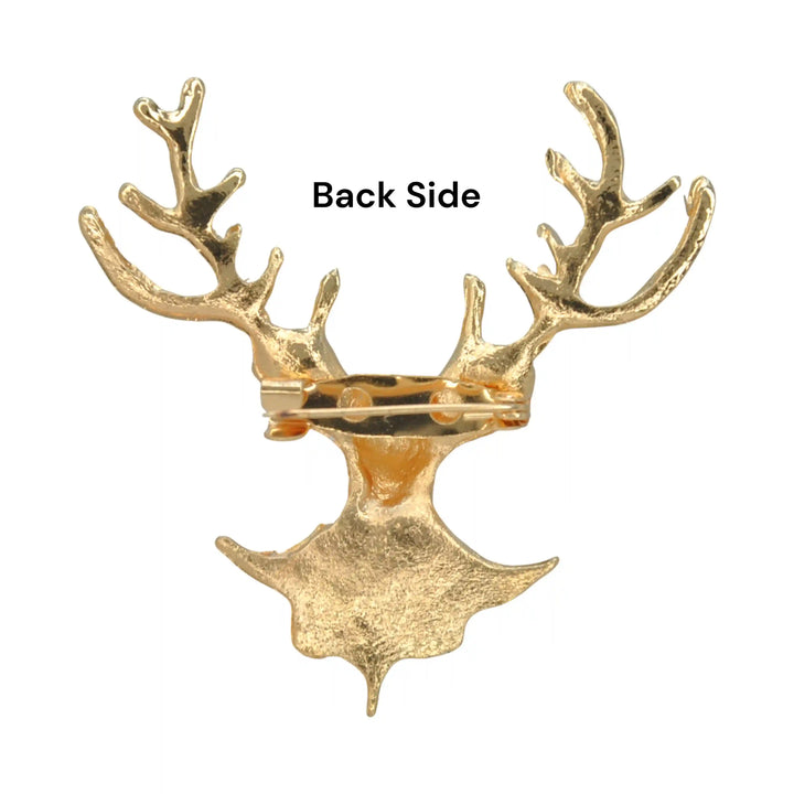 Metal Stag Head Brooch