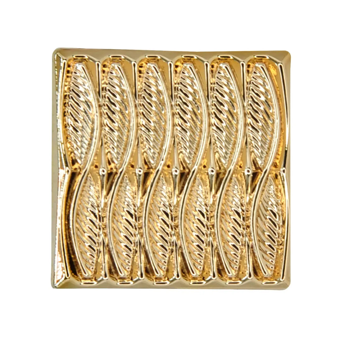 Elegant Leaf Pattern Gold Metal Button | 18mm (28L) & 23mm (36L)