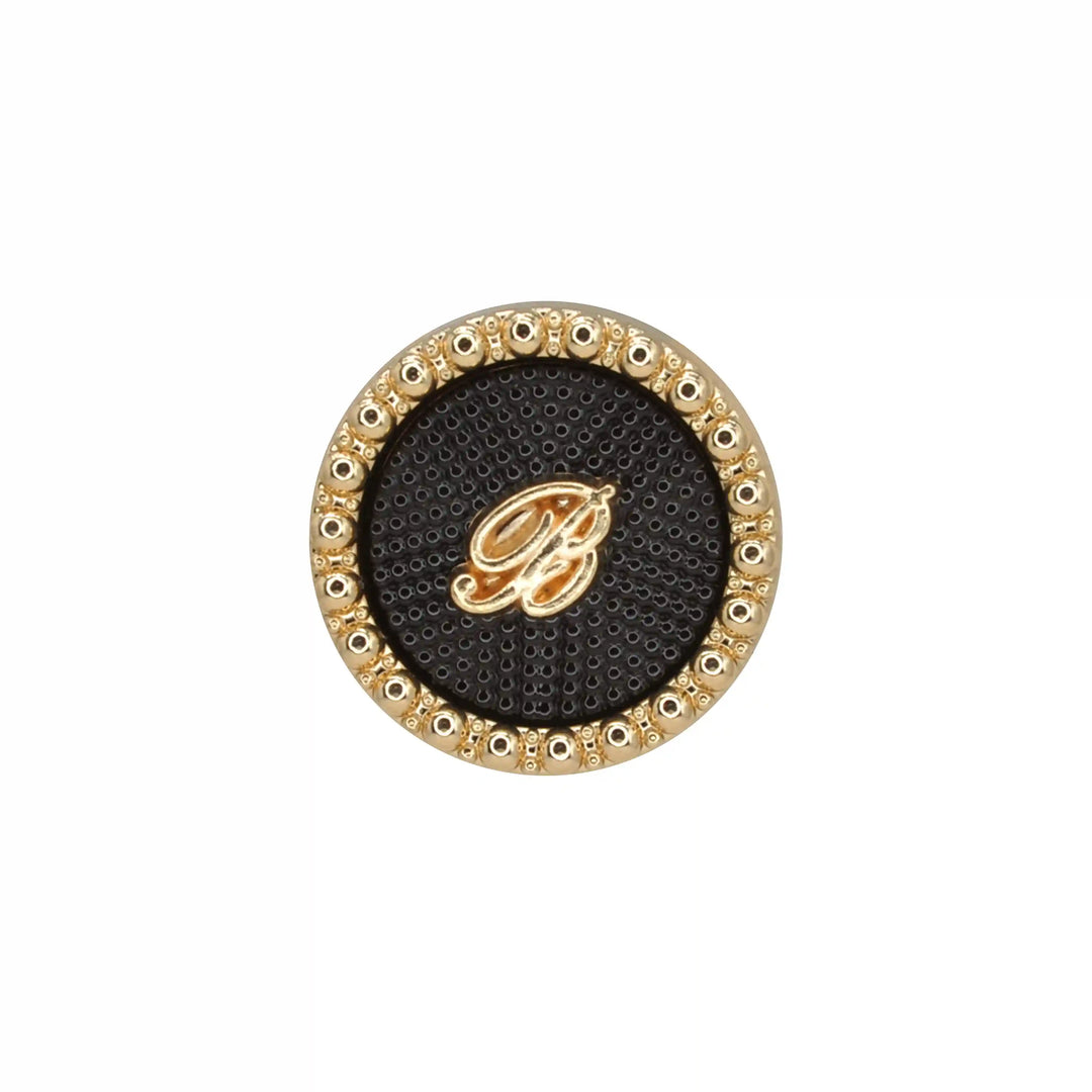 Letter B Designer Buttons with Textured Enamel Center | 23mm & 18mm