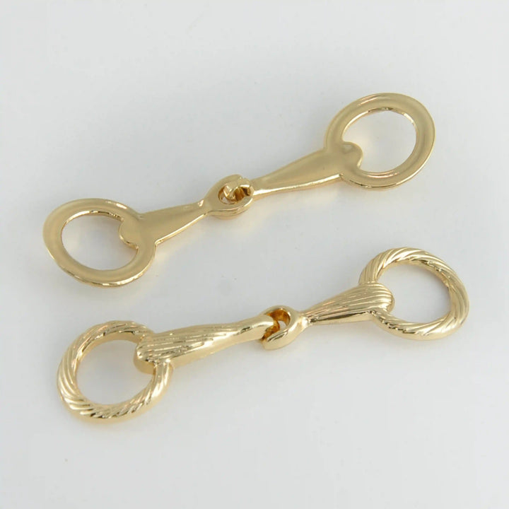 Ribbed Gold Horse Bit Horse bit Buckle